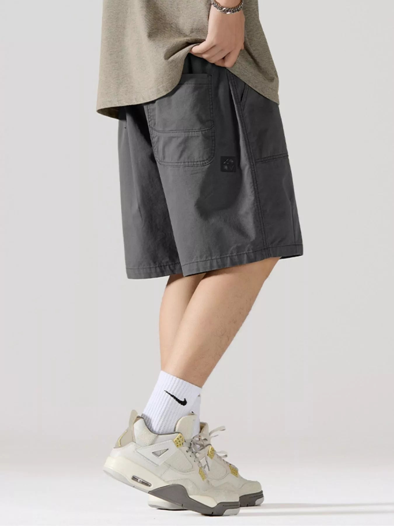 Men's Full Size Cargo Drawstring Shorts Plus Size