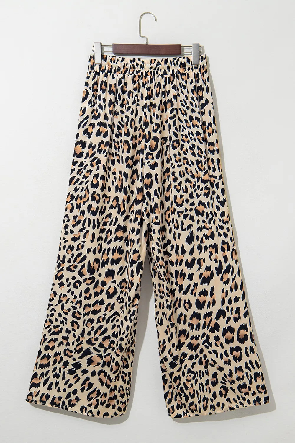 Parchment Leopard Drawstring Flowy Wide Leg Pants