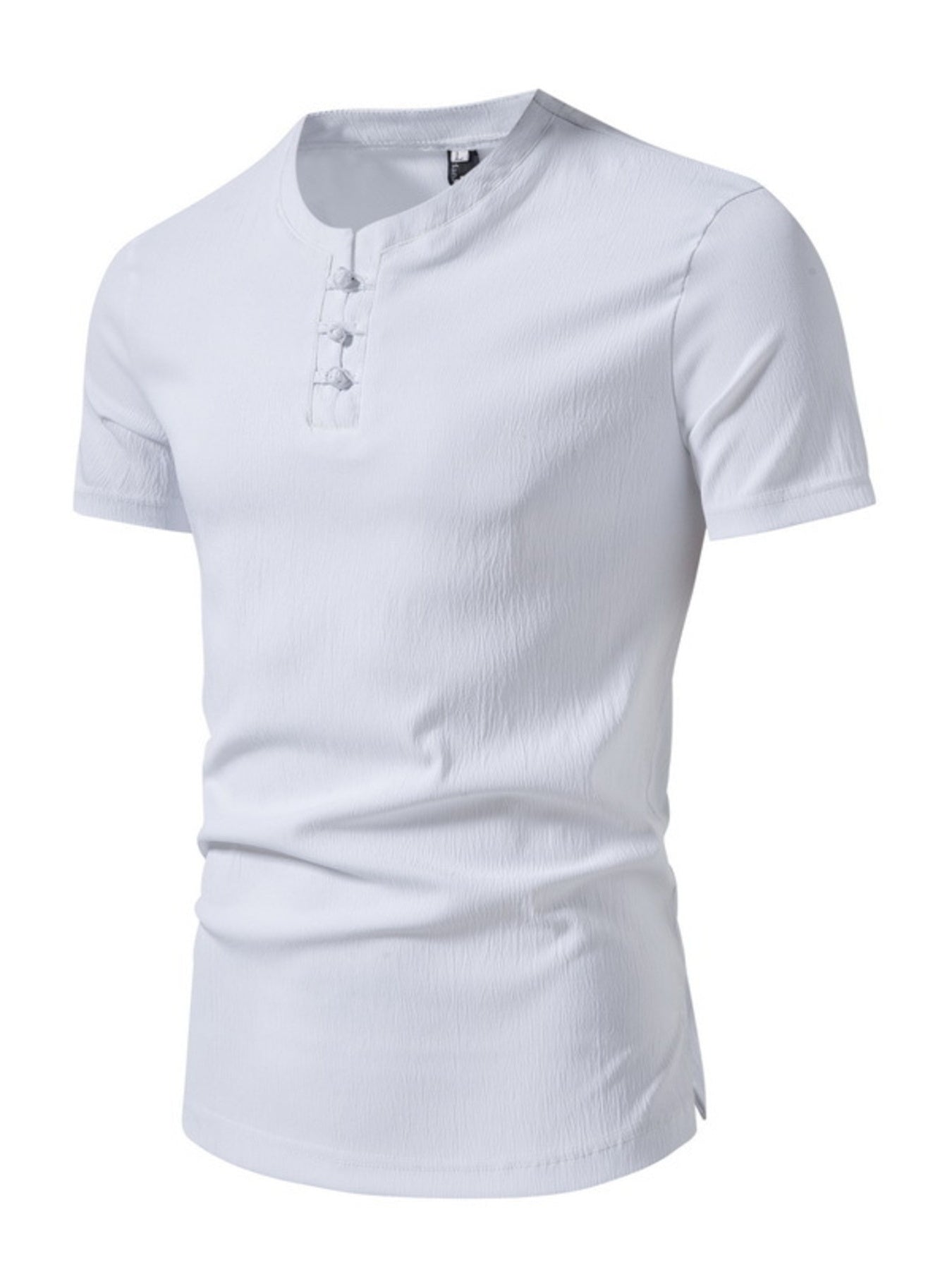 Men's Plus Size Casual Button Henley T-Shirt