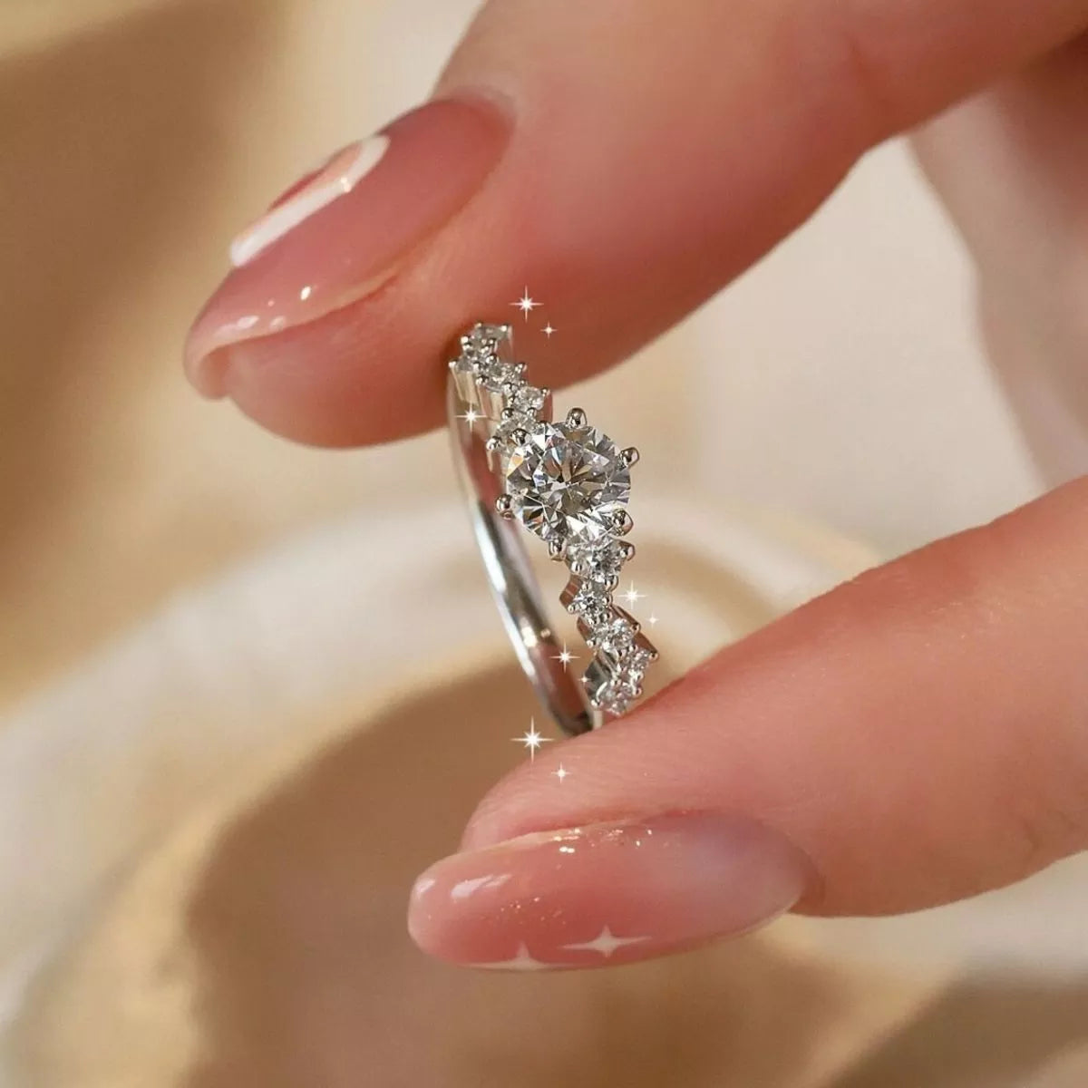 1 Carat 925 Sterling Silver Moissanite Ring