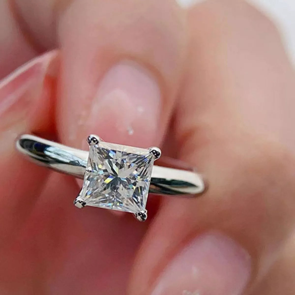 3 Carat 925 Sterling Silver Moissanite Ring