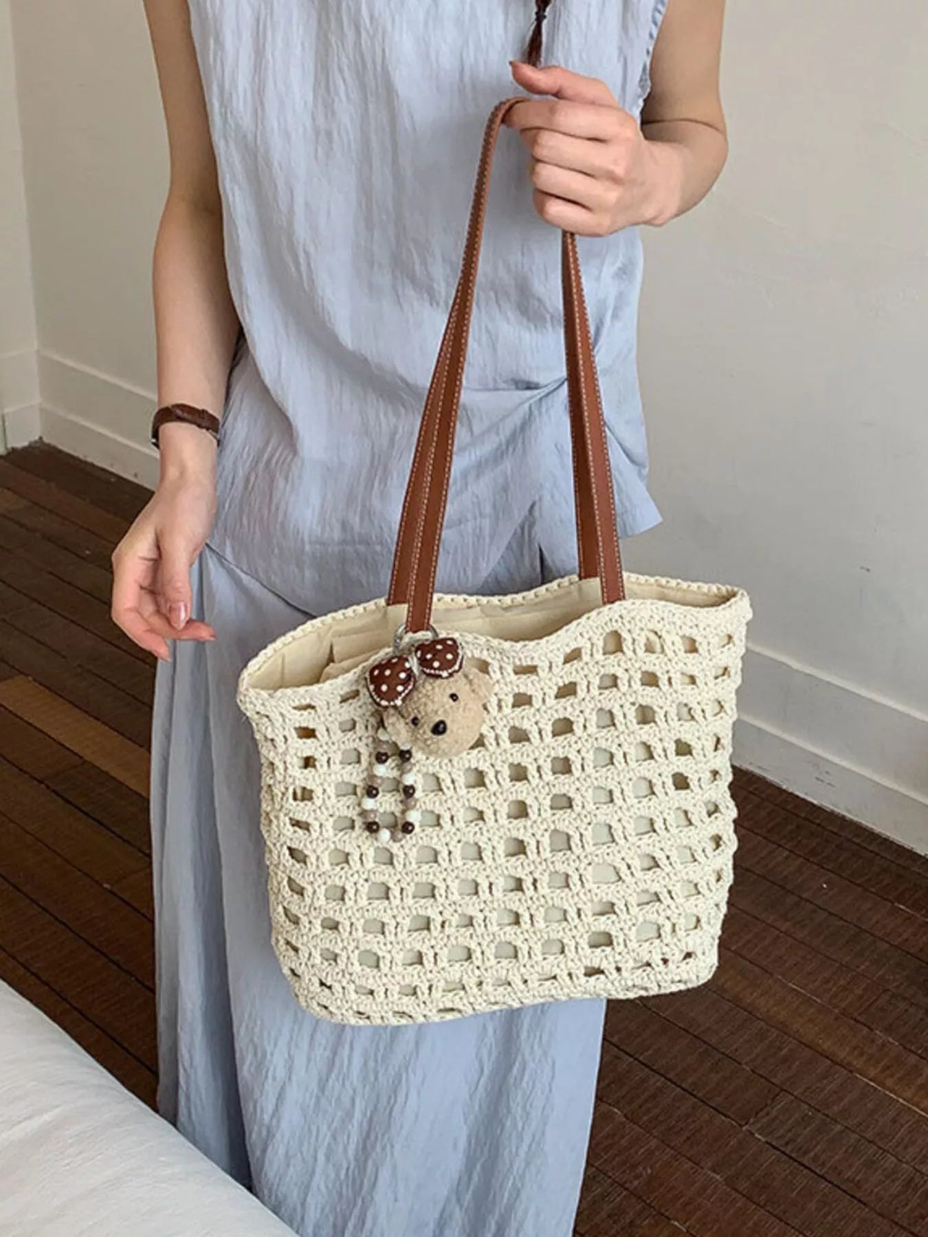 Woven Straw Handbag