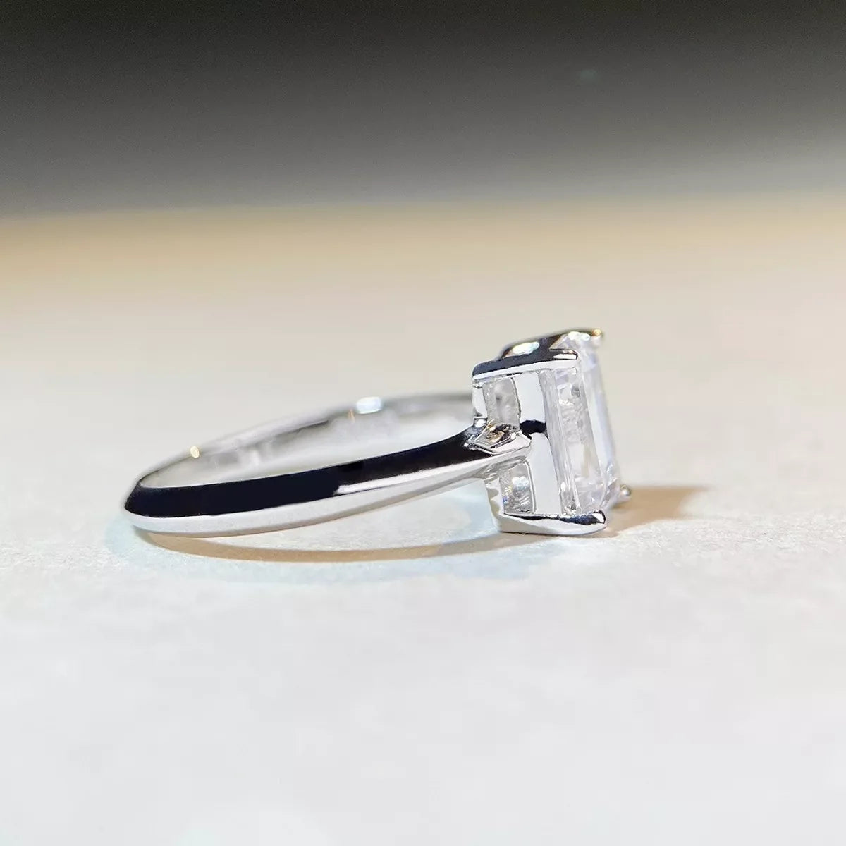 2 Carat 925 Sterling Silver Moissanite Geometric Ring
