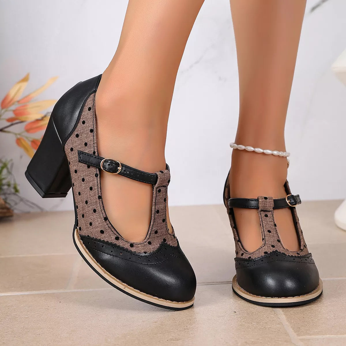 Point Toe Block Heels Pumps