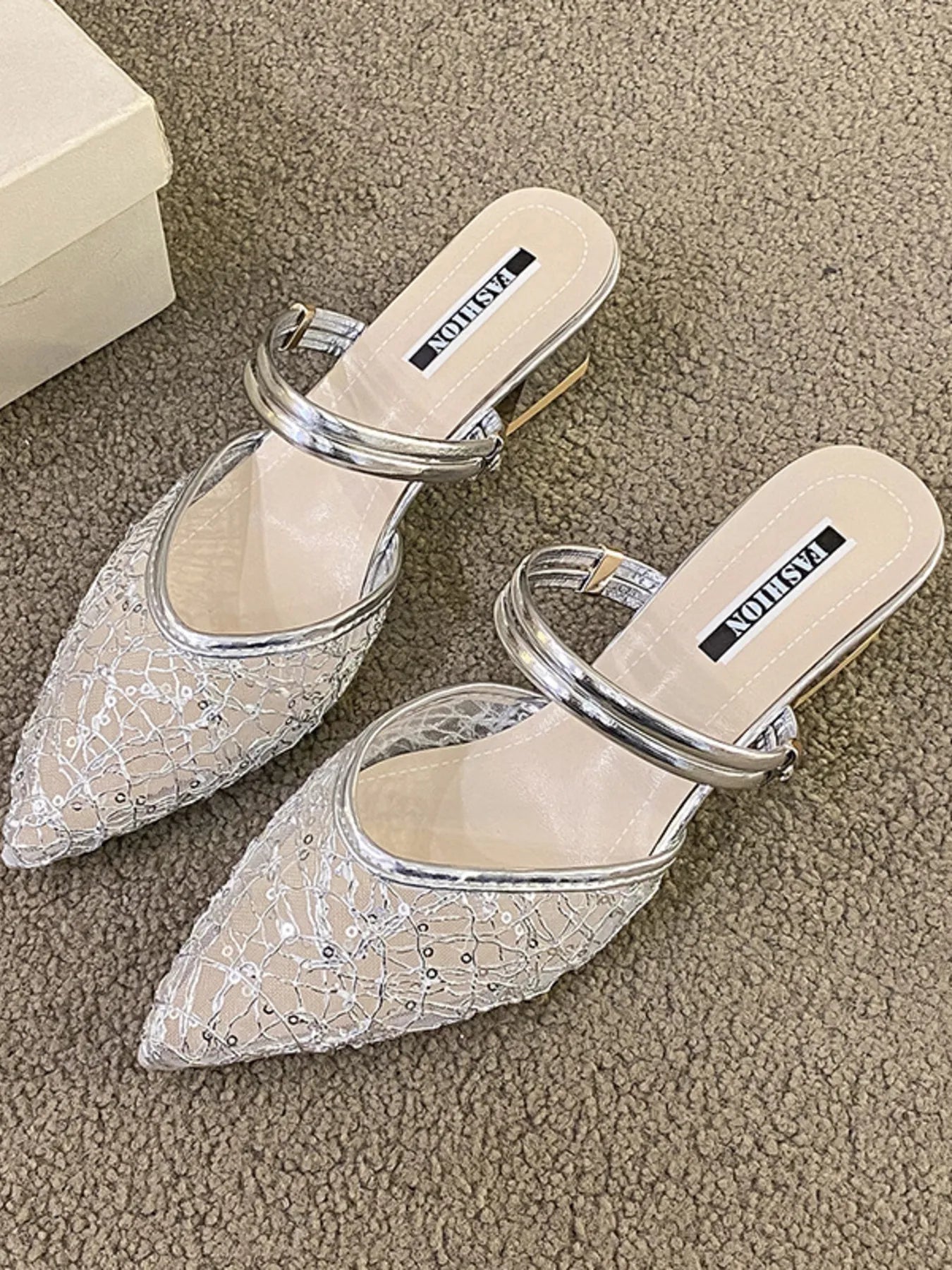 Point Toe Block Heels Sandals