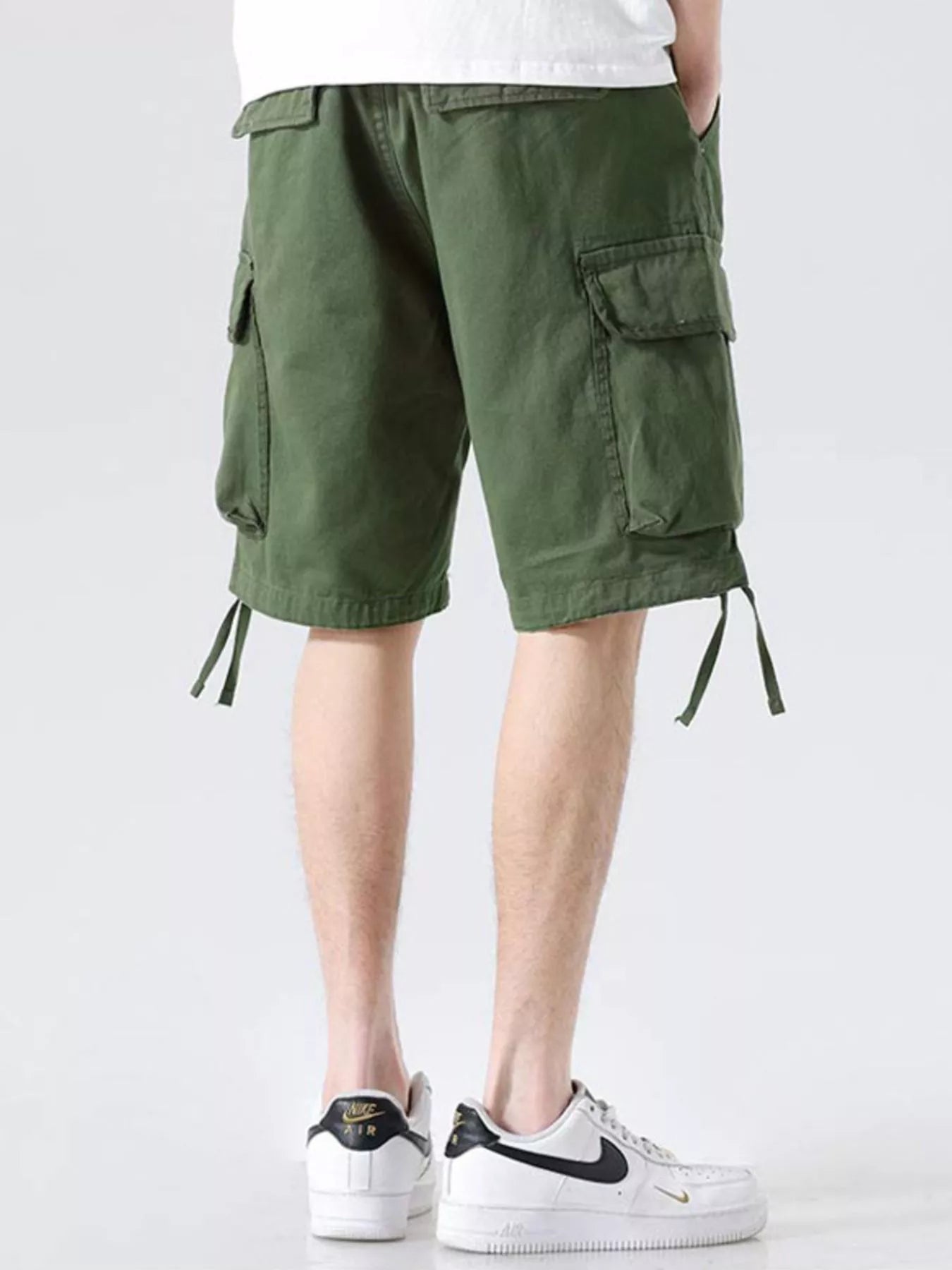 Men's Drawstring Wide Leg Cargo Shorts