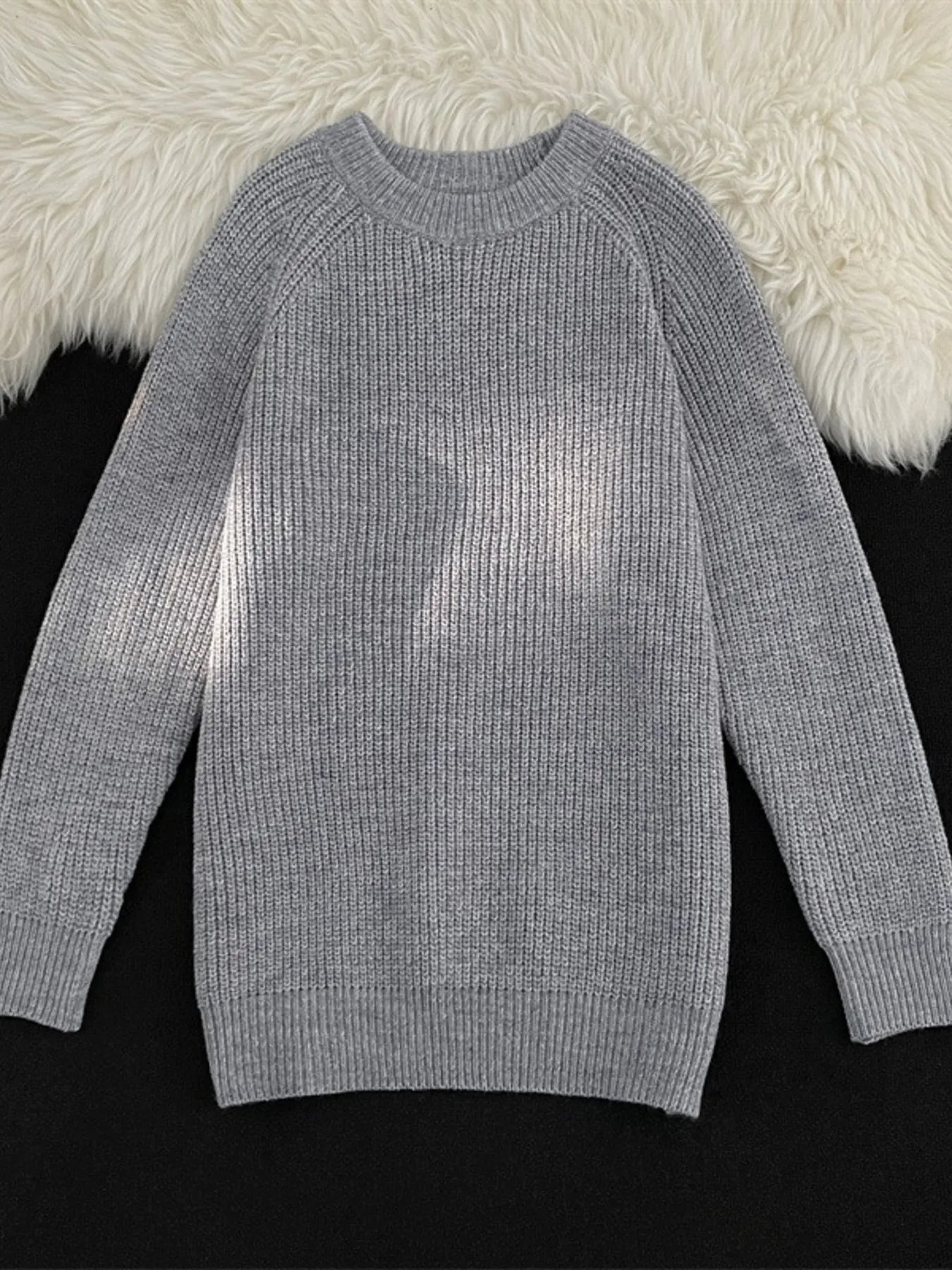 Men's Plus Size Round Neck Long Sleeve Sweater