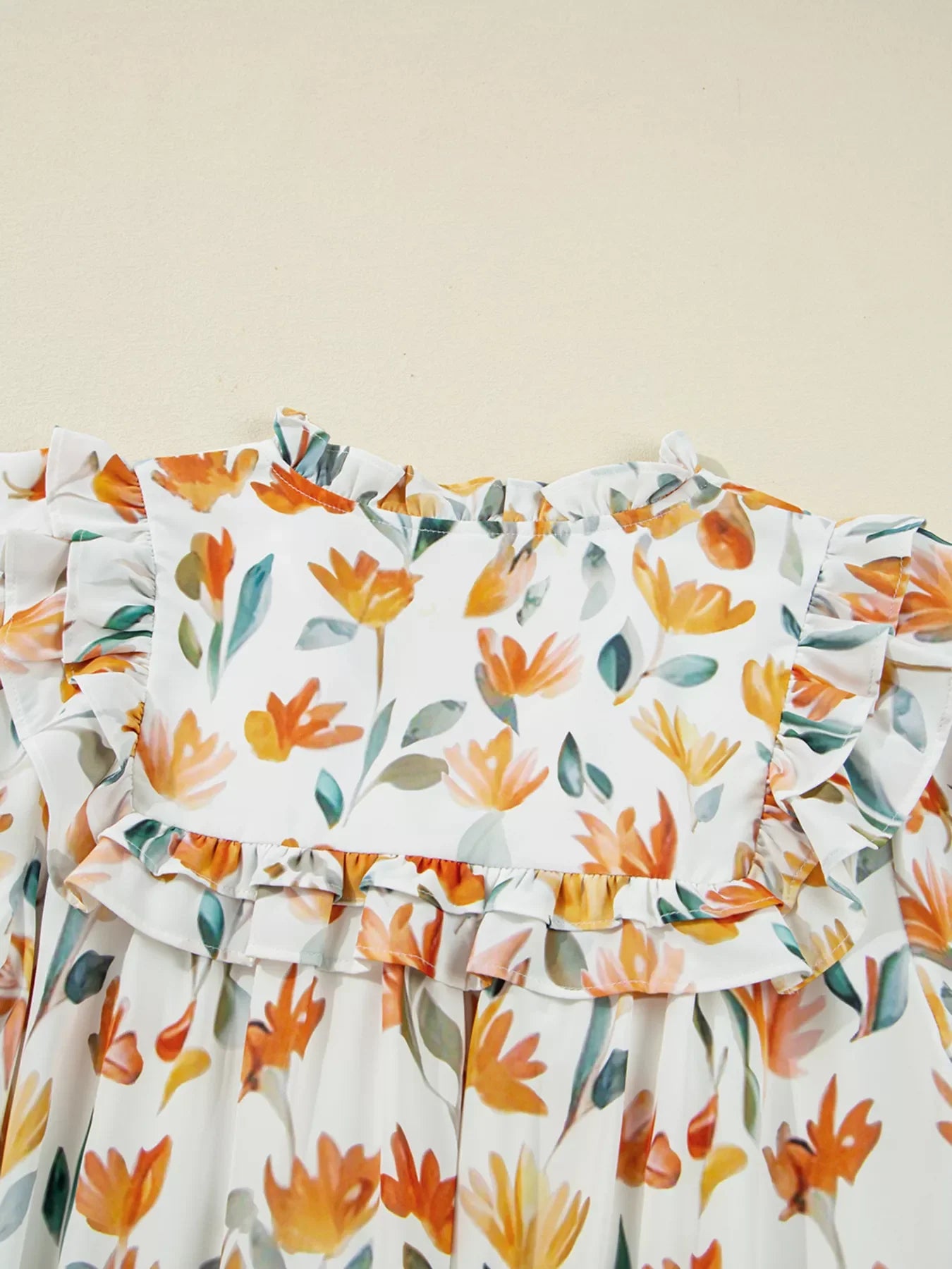 Bohemian Floral Print Ruffle Mini Dress