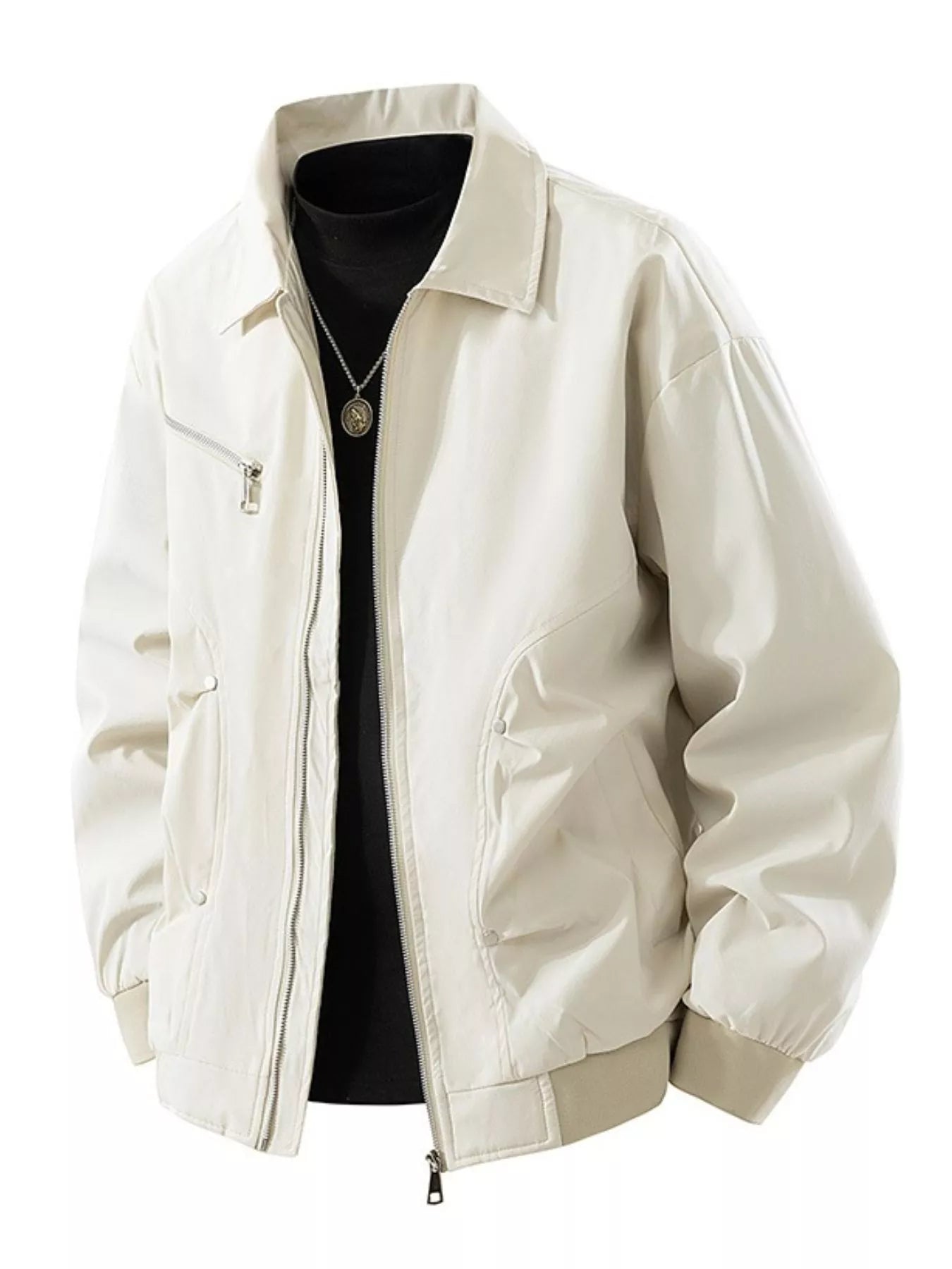 Men's Plus Size Casual Lightweight Zip-Up Bomber Jacket