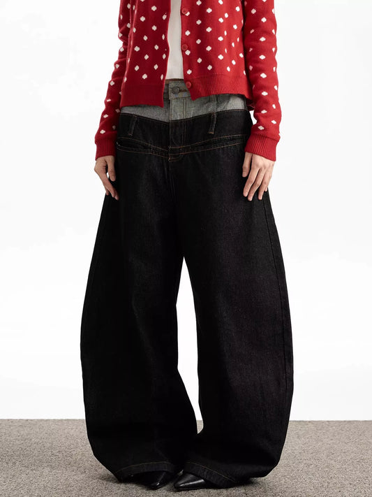 Men's Double Waist Wide Leg Jeans