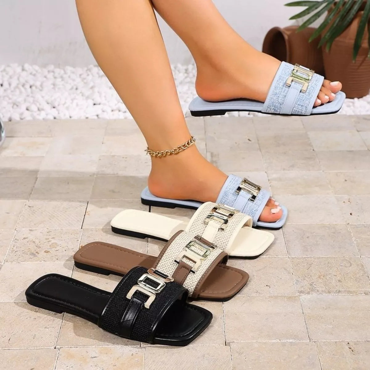 Open Toe Flats Sandals