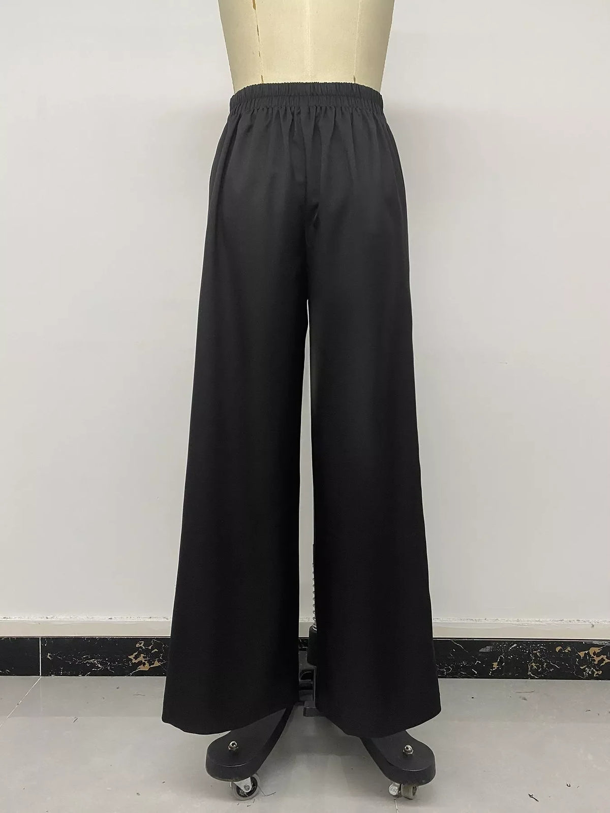Wide-Leg Pants with Overlap Front Detail