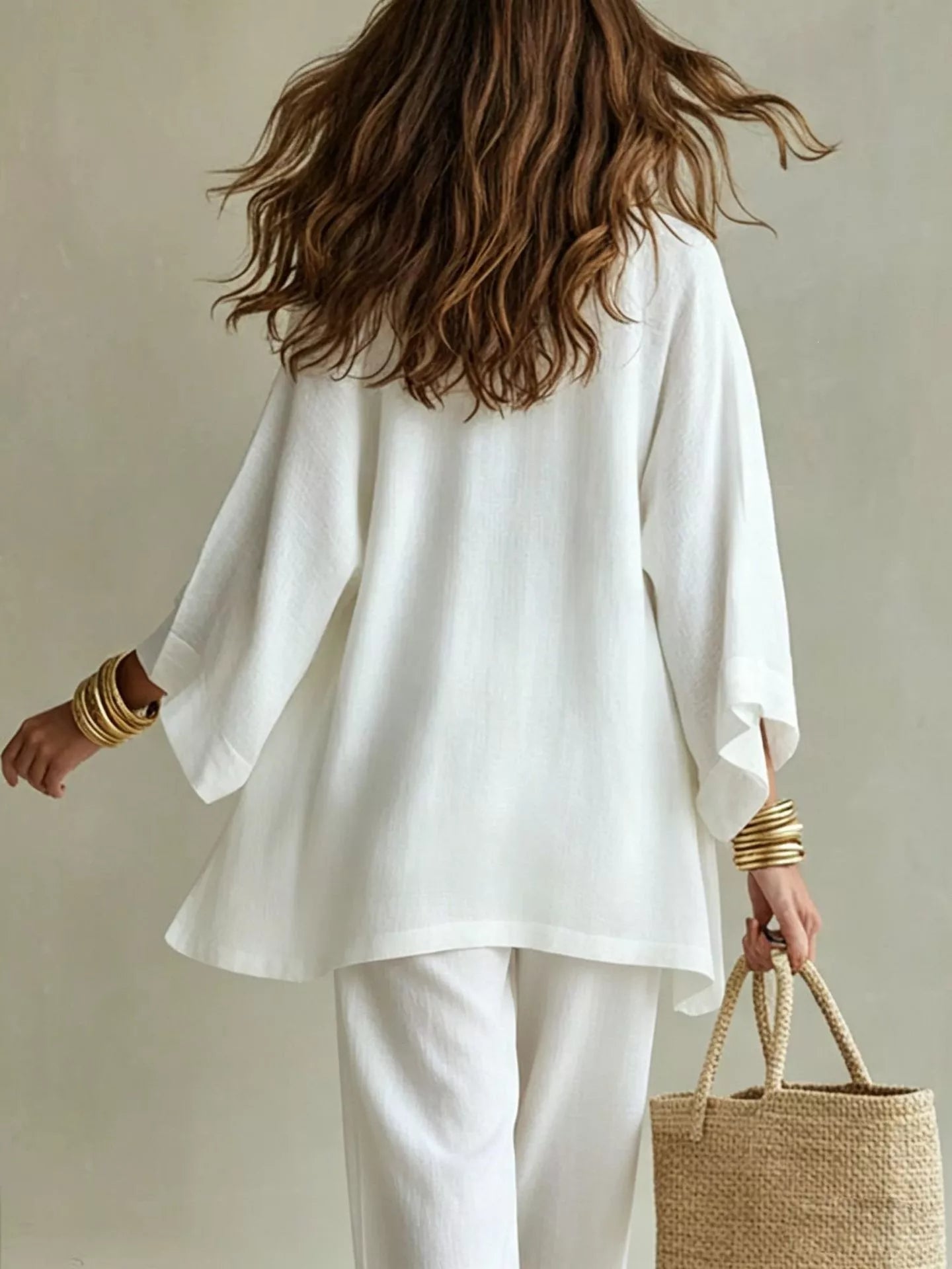 Full Size V-Neck Tank & Cardigan and Pants Set Plus Size
