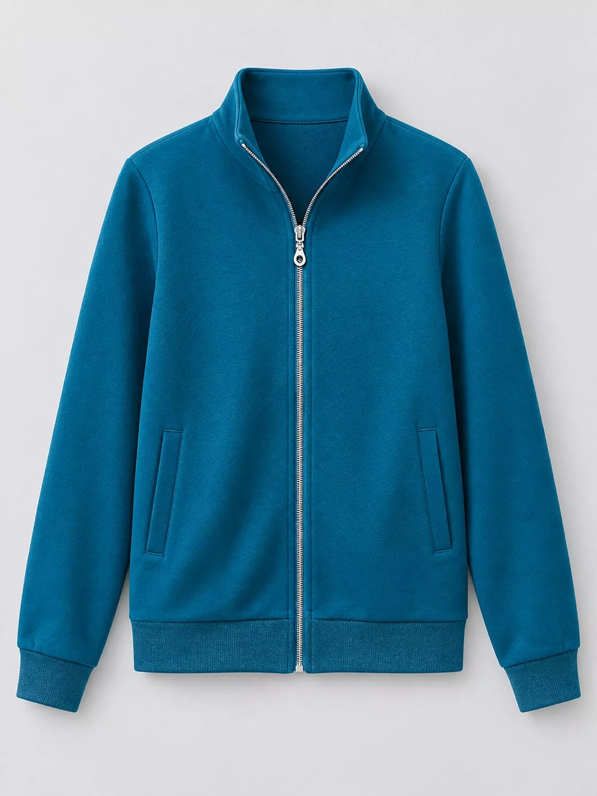 Full Size Stand-Collar Zip-Up Sweatshirt Plus Size