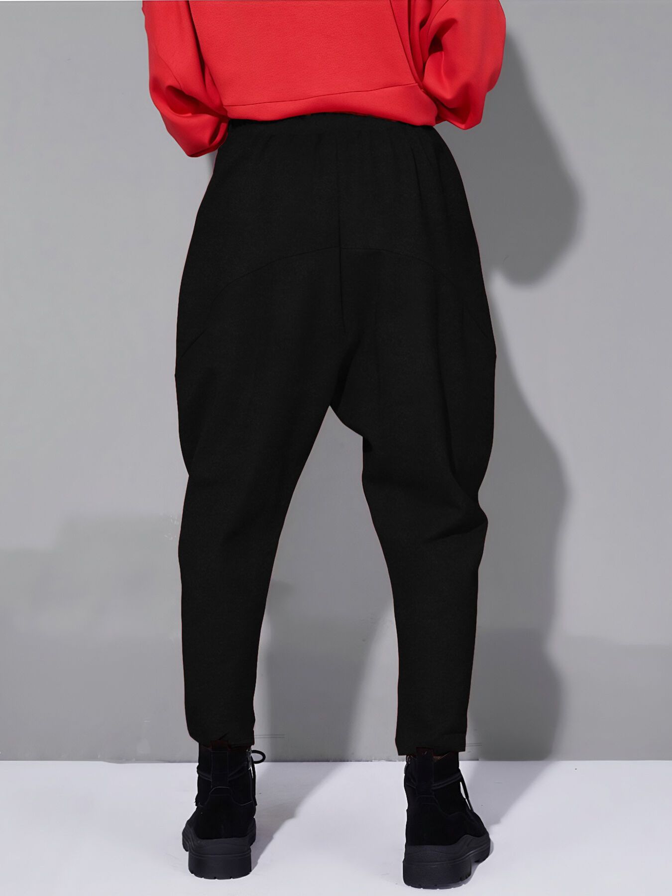 Loose Fit Harem Pants with Pockets