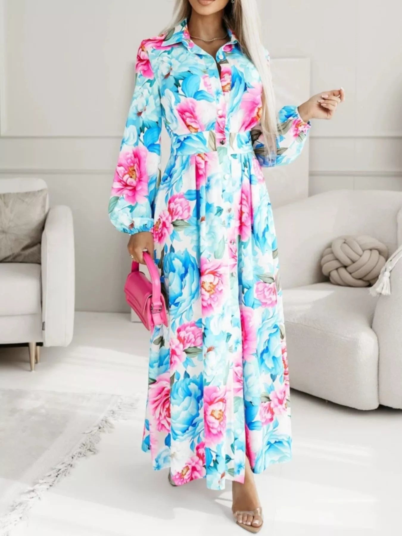 Long Sleeve Maxi Shirt Dress
