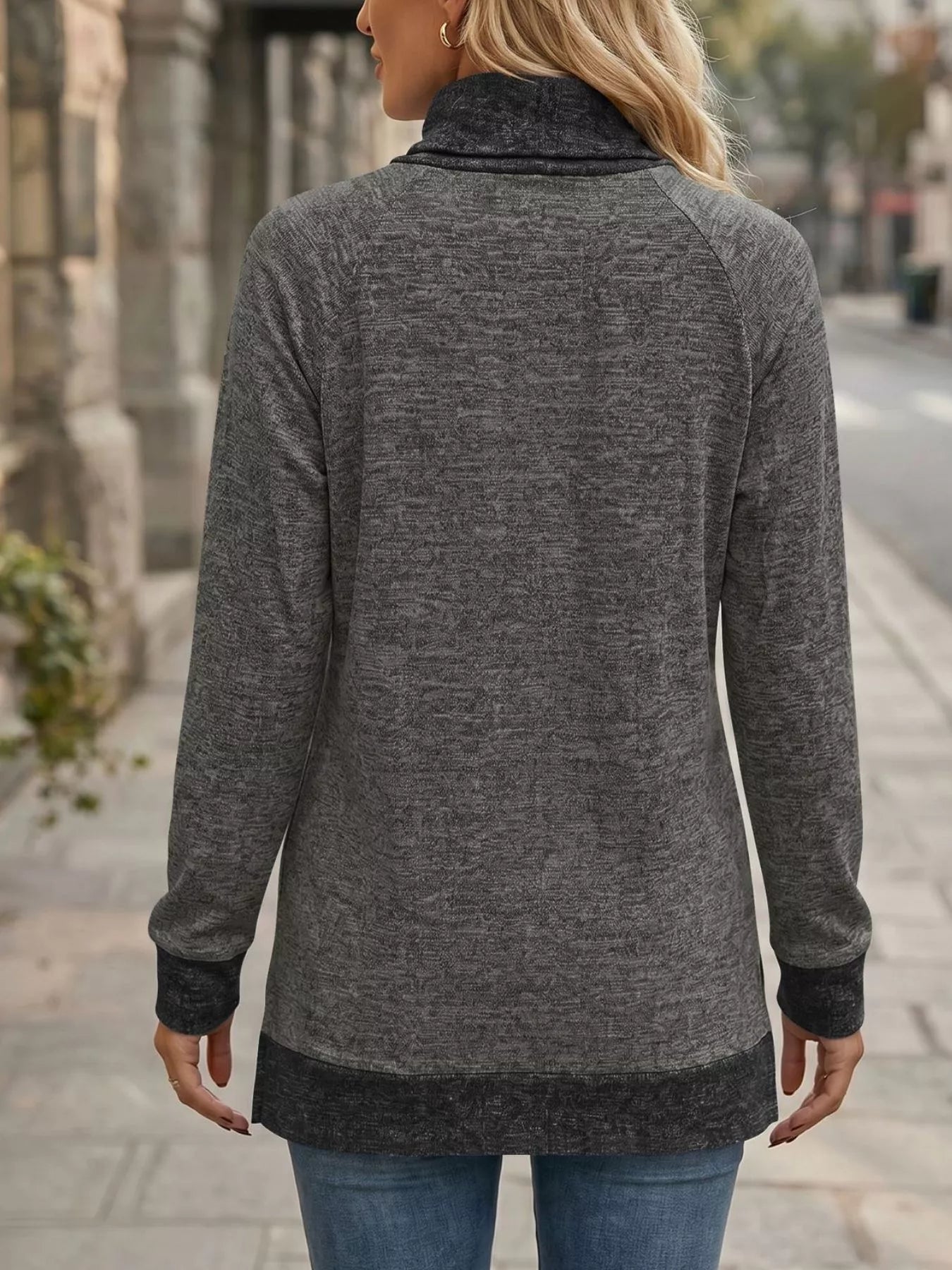 Turtleneck Raglan Sleeve T-Shirt