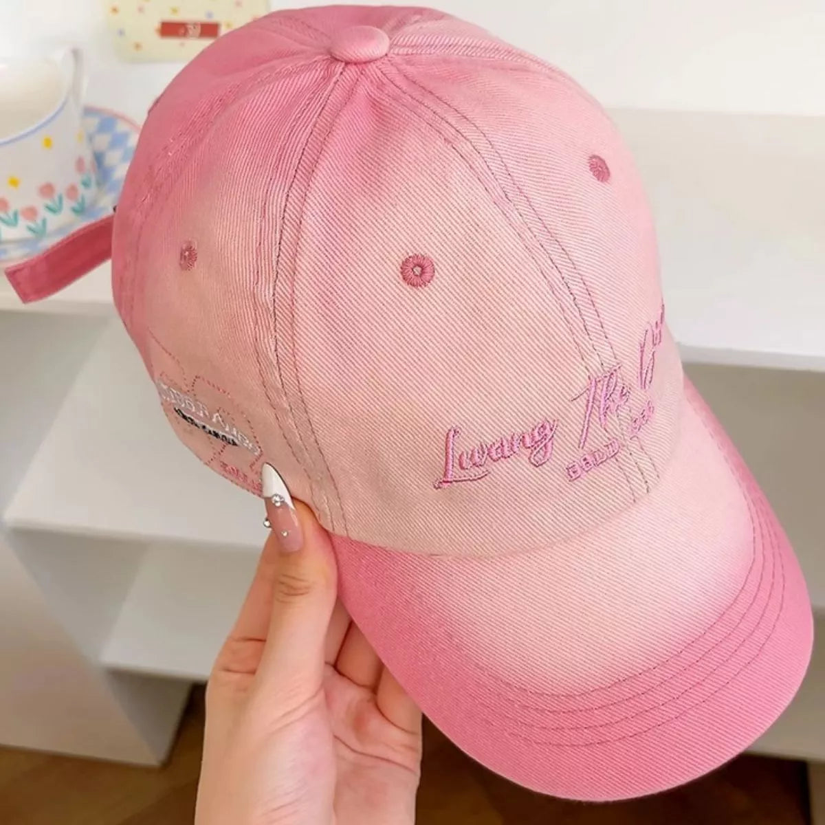 Embroidered Gradient Baseball Cap