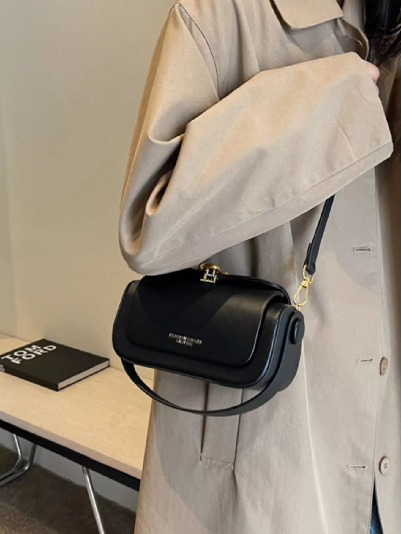 PU Leather Flap Crossbody Bag