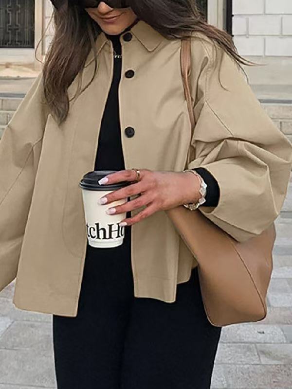Women's French-Style Loose Mid-Length Trench Coat – Workwear Chic