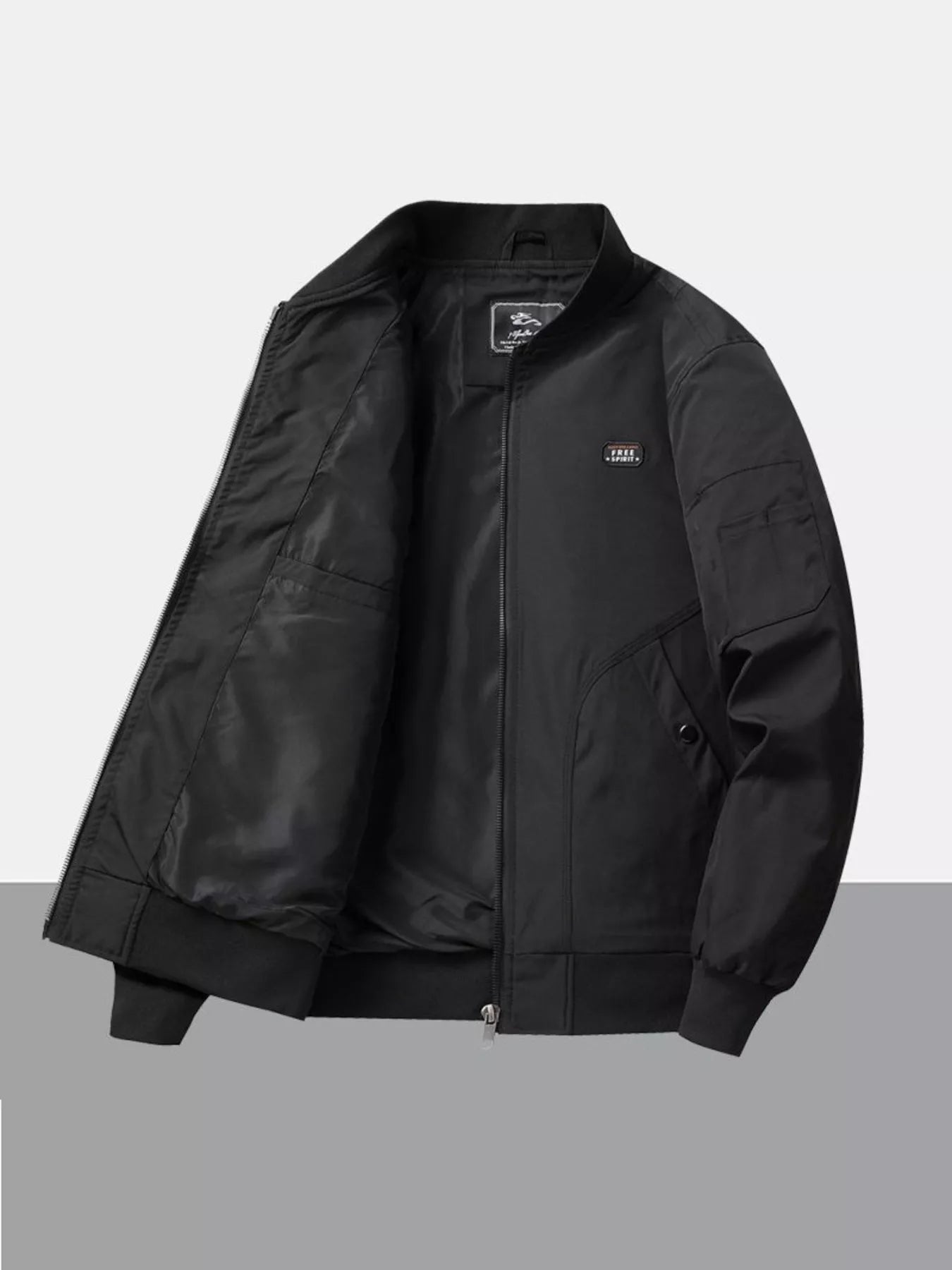 Men's Plus Size Zip Up Long Sleeve Jacket