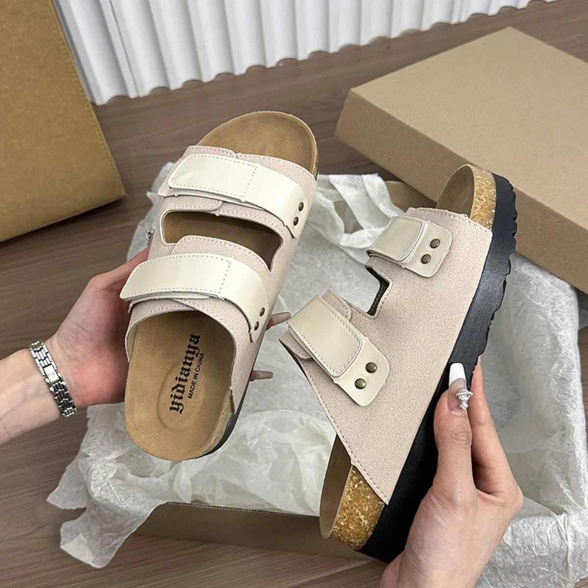 Double Buckle Platform Sandals