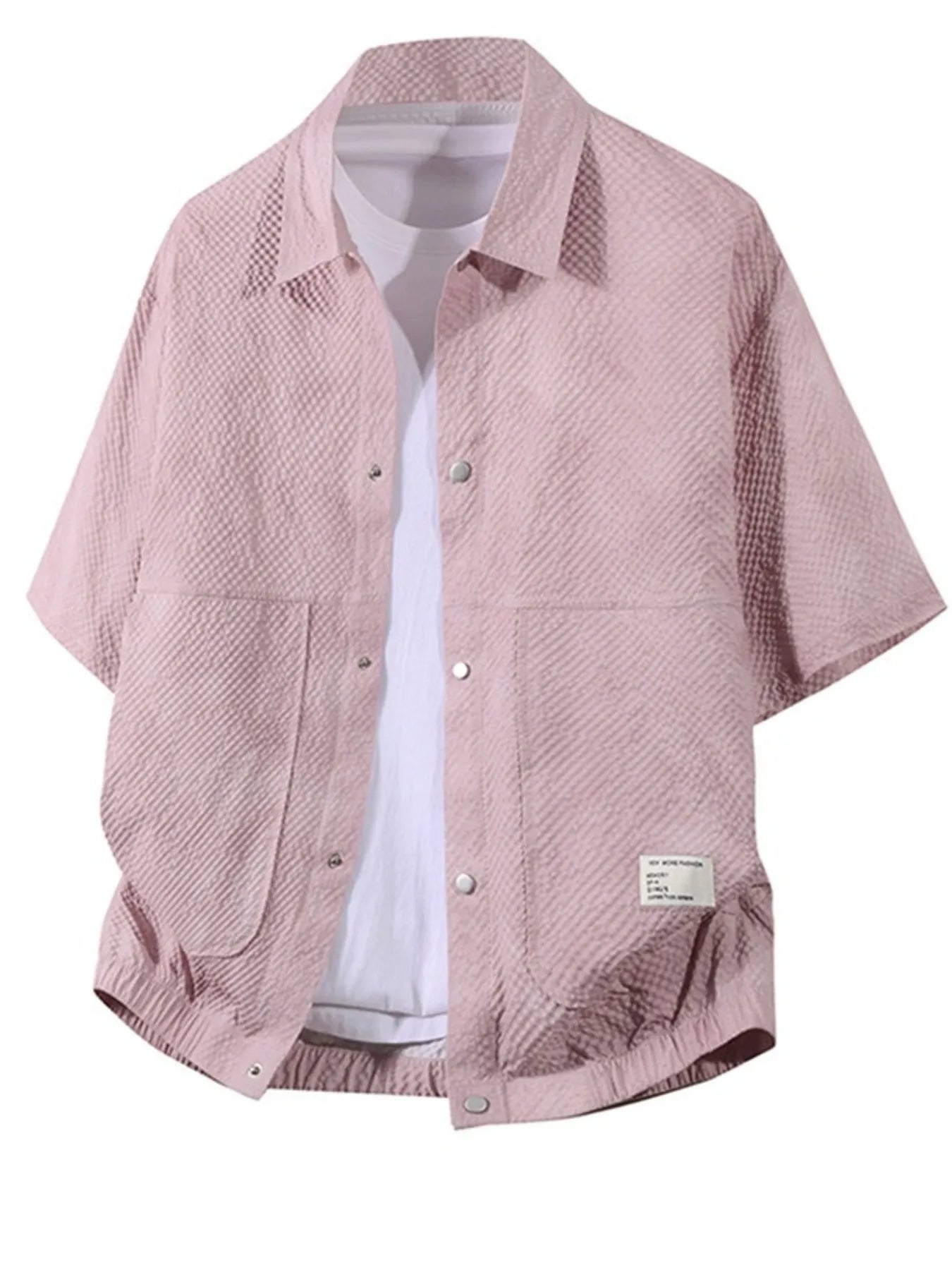 Men's Plus Size Button Up Short Sleeve Shirt