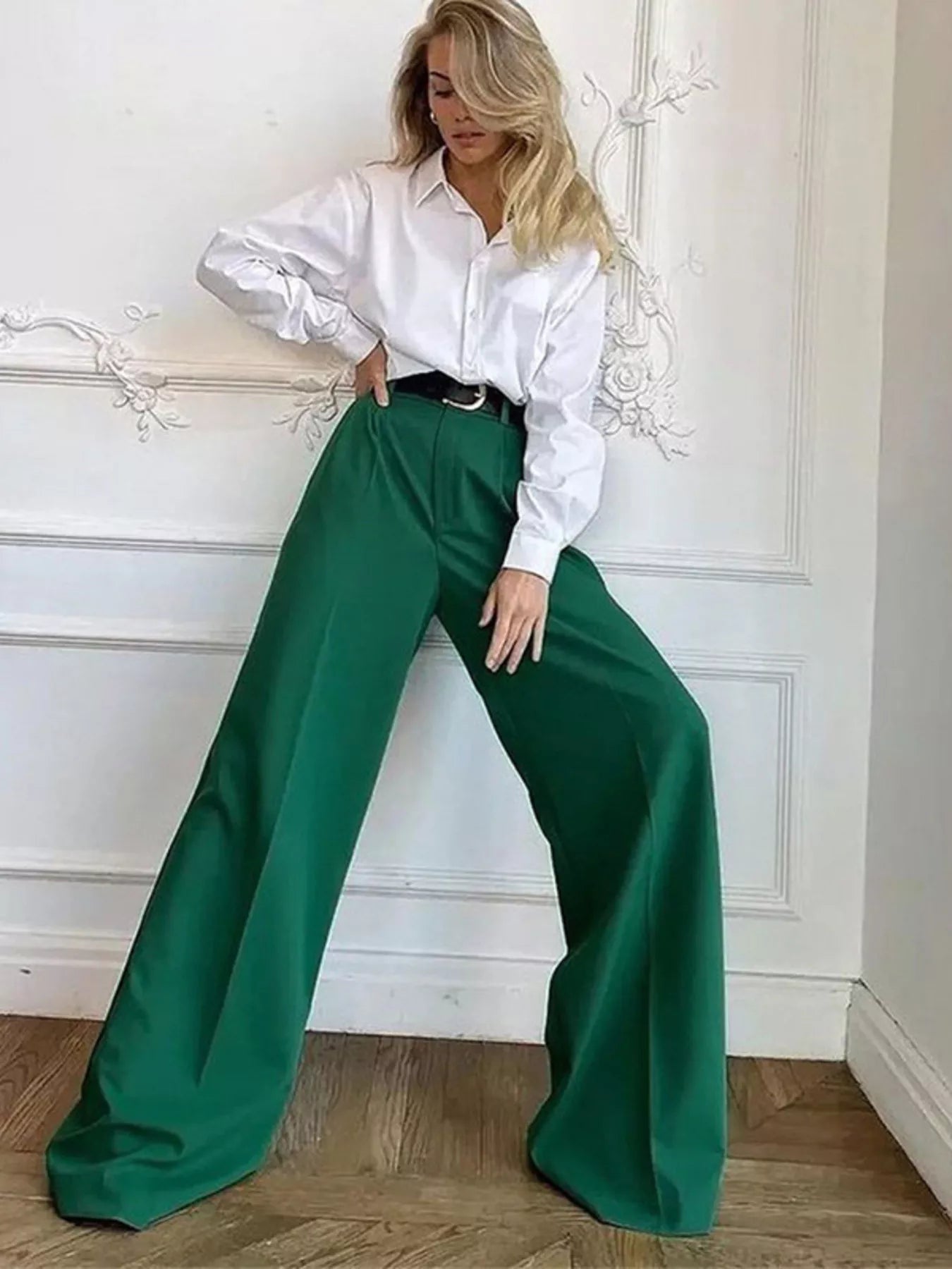 Wide Leg Pleated Pants