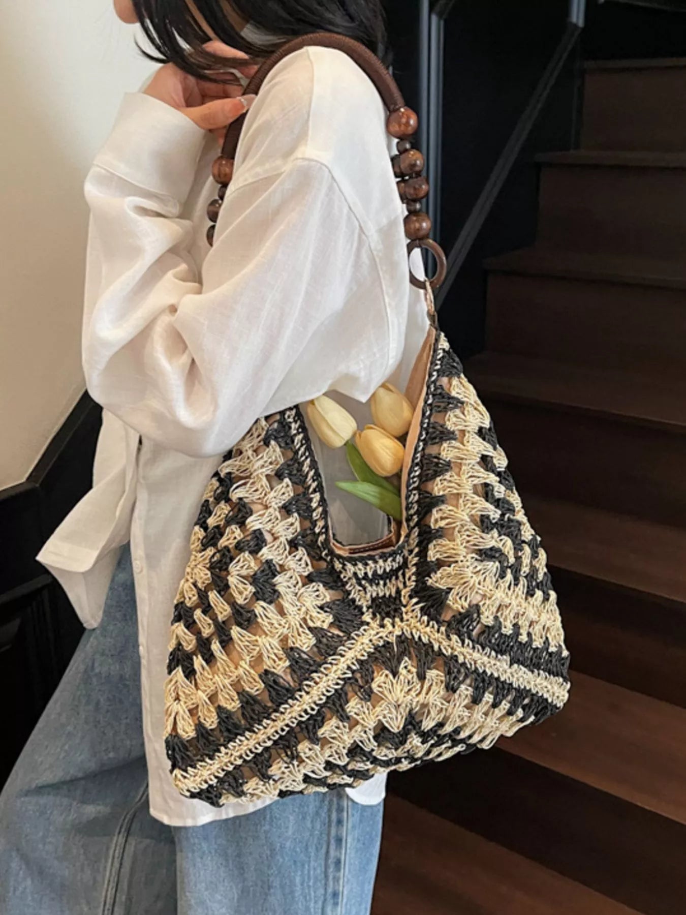 Crochet Hobo Handbag