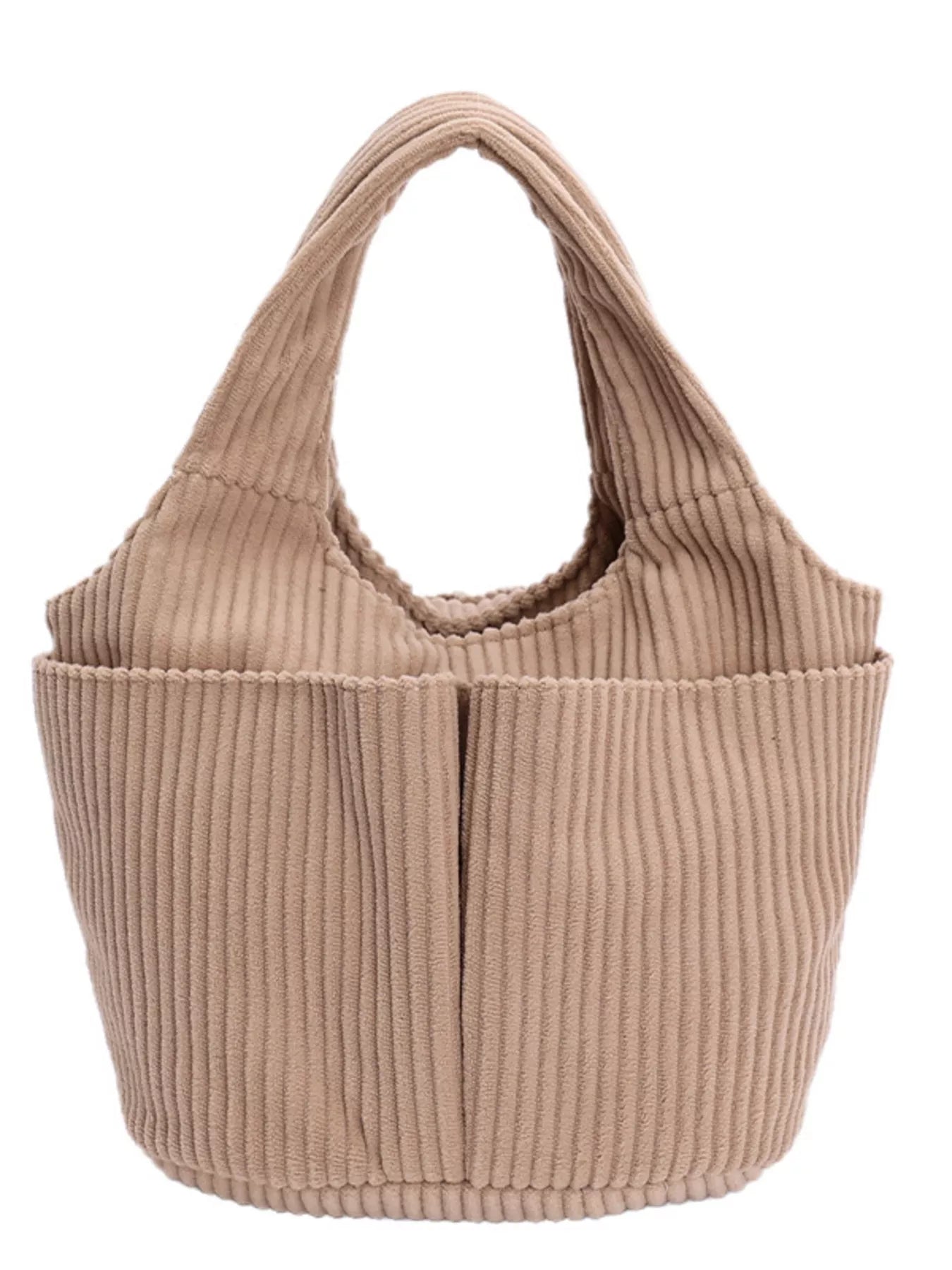 Corduroy Solid Color Handbag