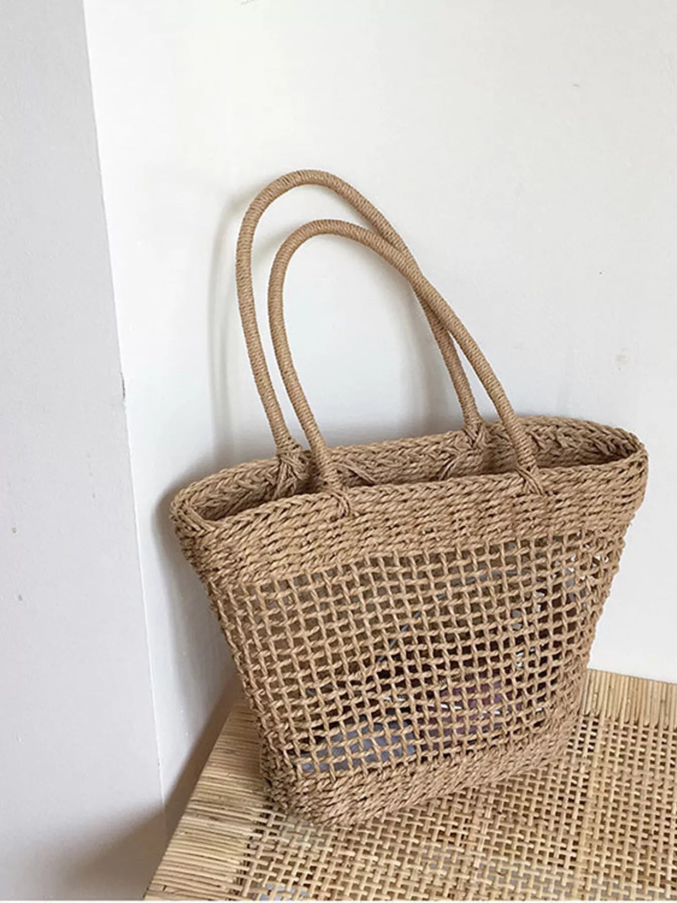 Woven Straw Handbag