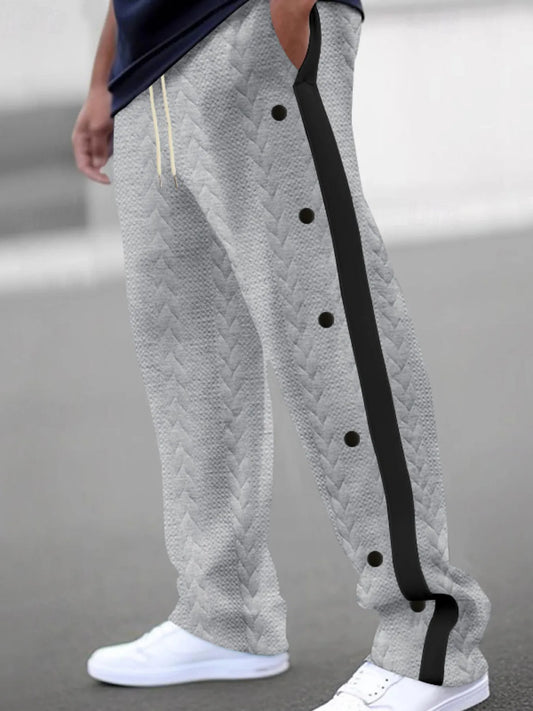 Men's Full Size Textured Drawstring Pants Plus Size