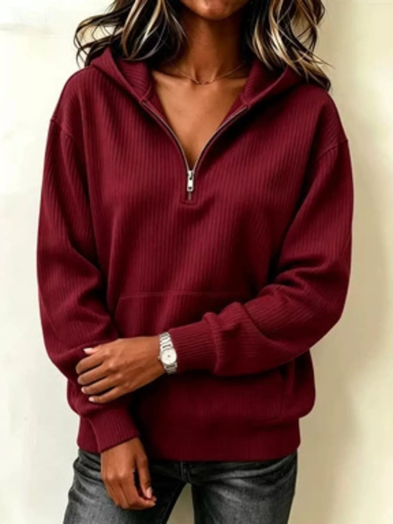 Kangaroo Pocket Half-Zip Hoodie