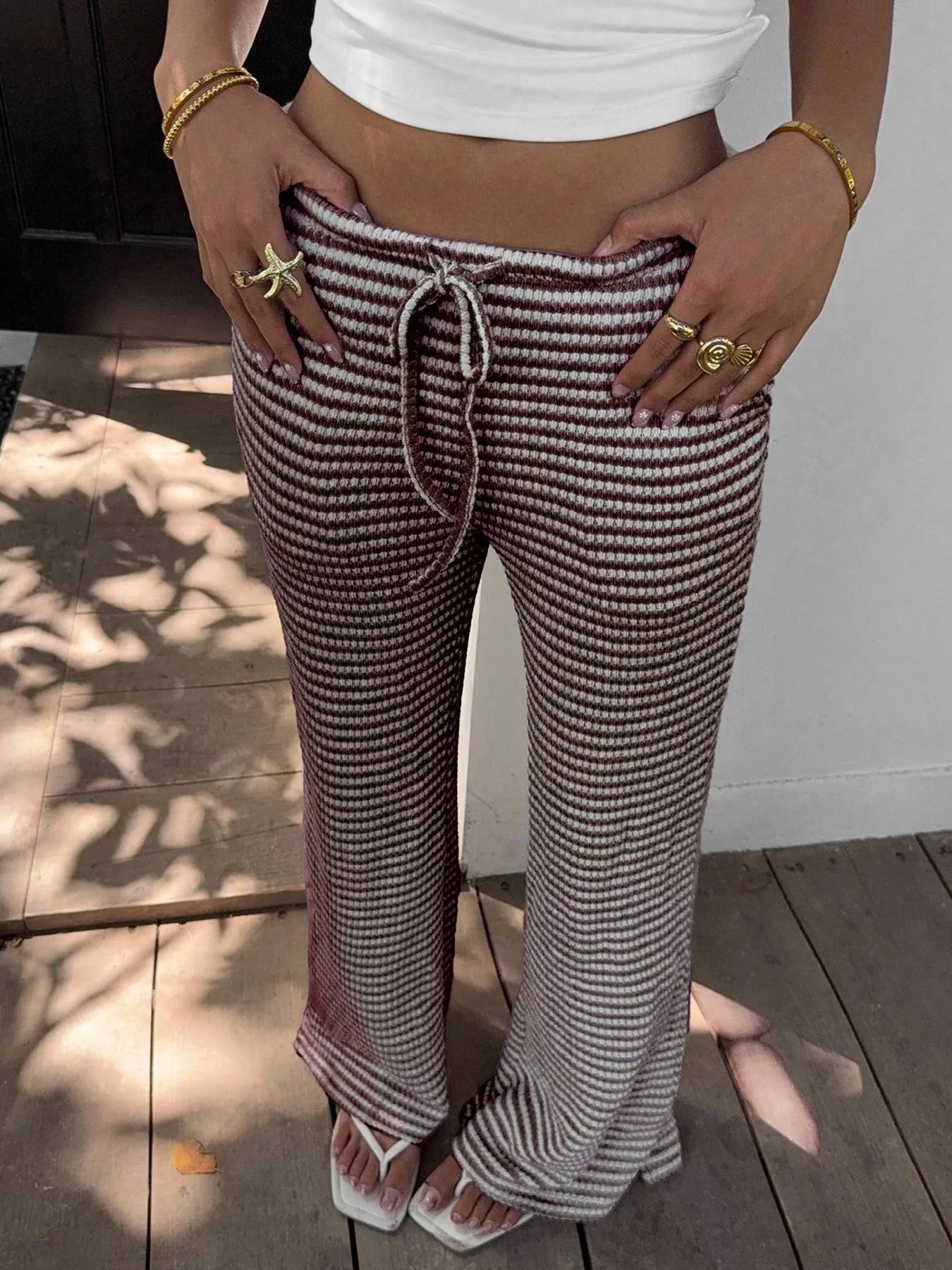Drawstring Wide Leg Pants