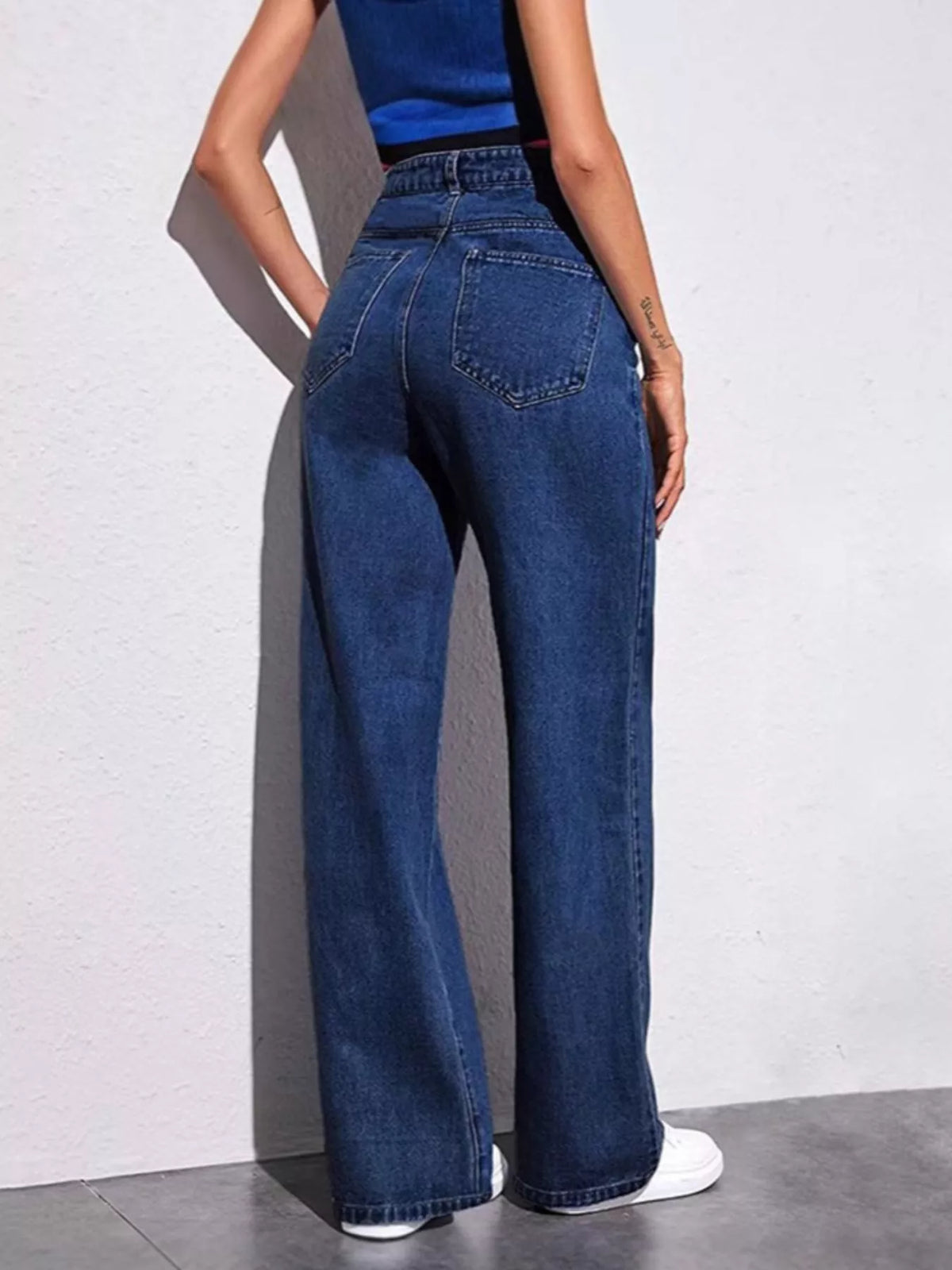 Full Size High-Waisted Wide-Leg Jeans Plus Size