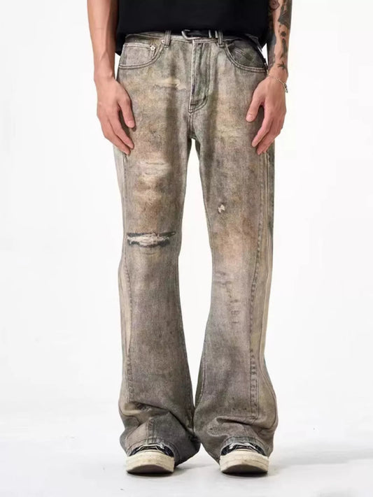 Men's Full Size Distressed Loose Fit Jeans Plus Size