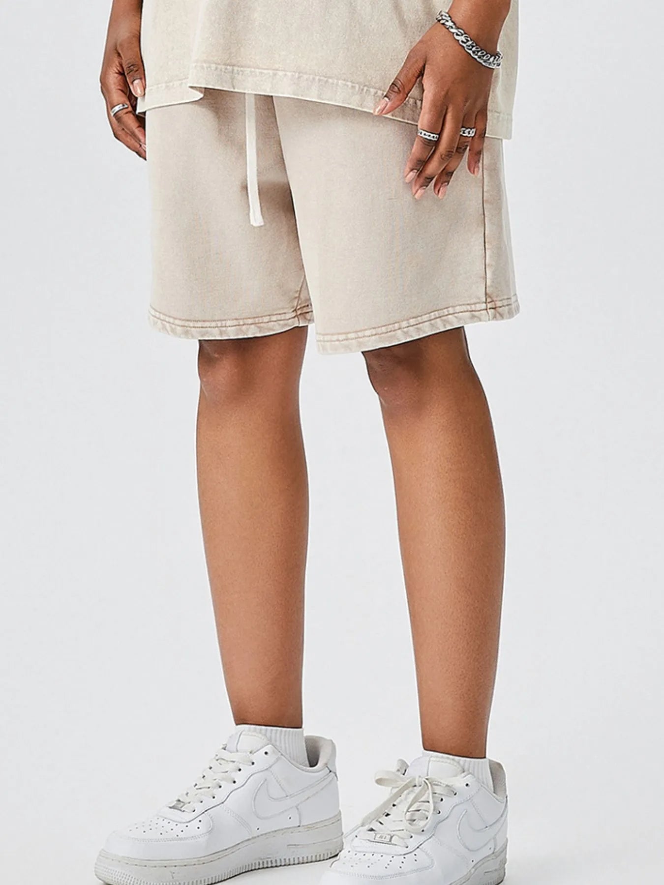 Men's Drawstring Washed Shorts