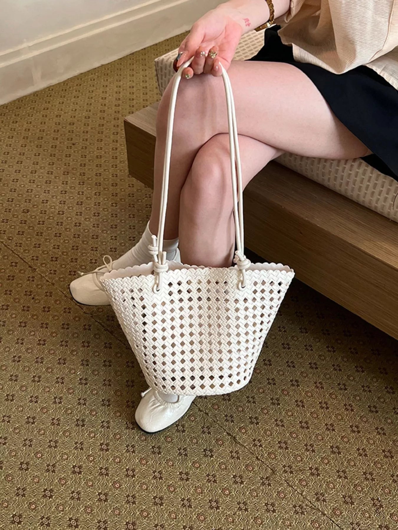 Woven Leather Shoulder Bag
