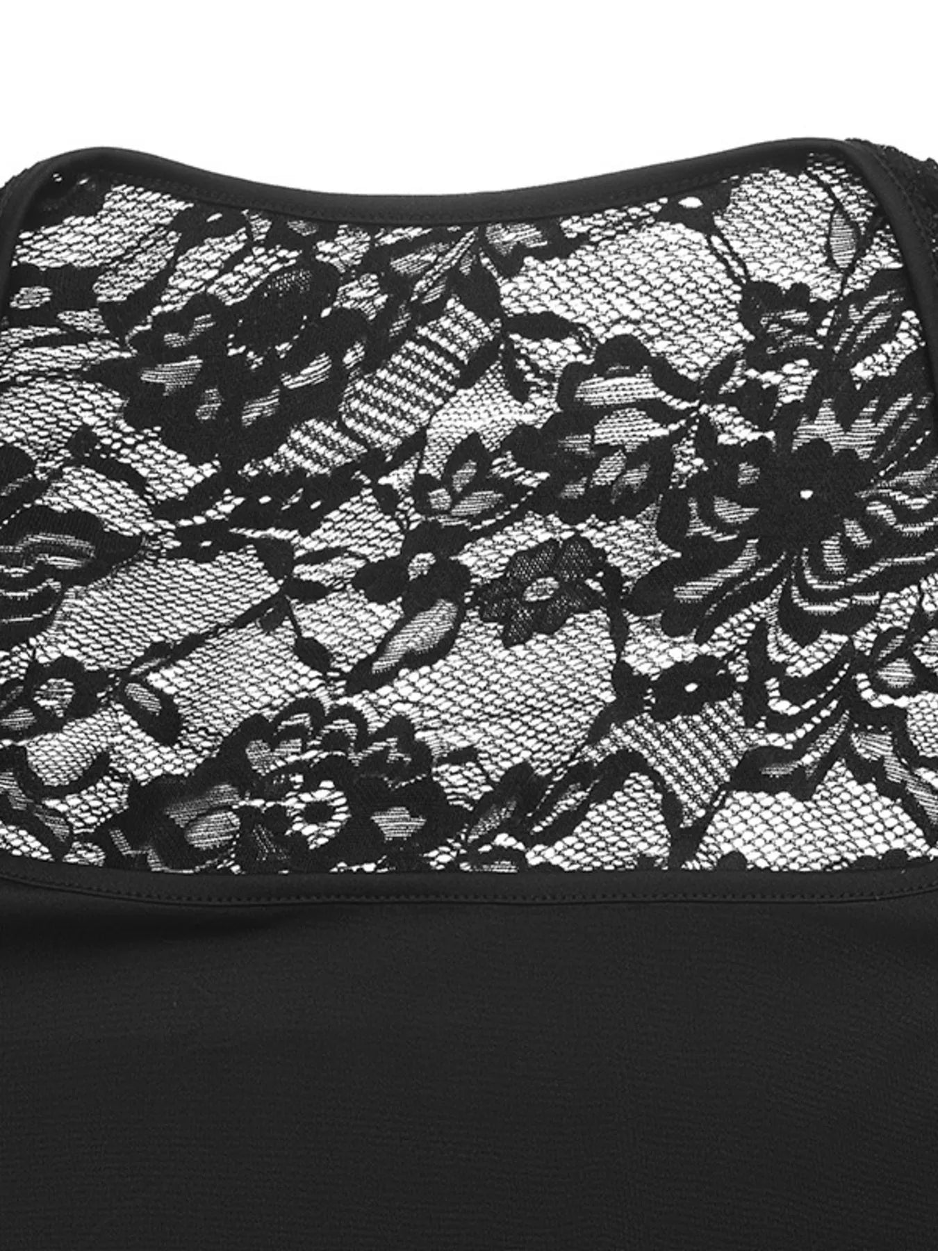 Lace Sleeve Square Neck Top