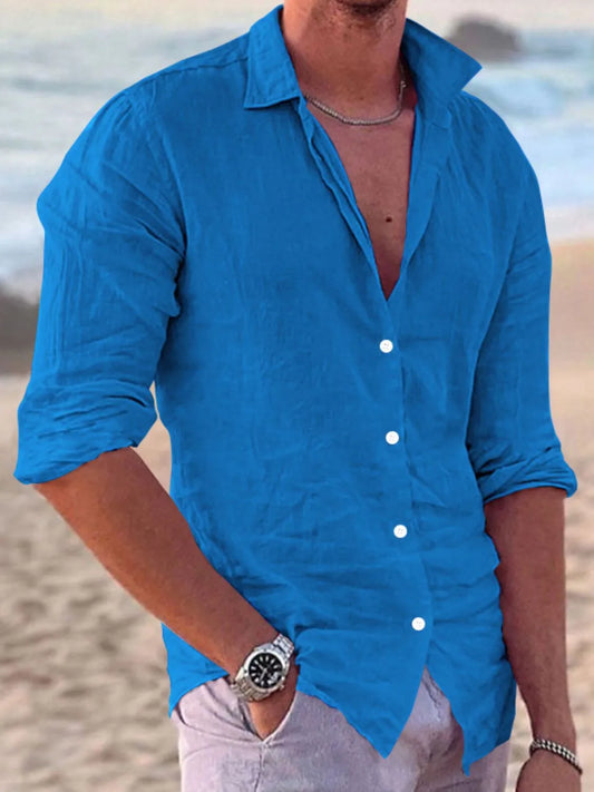 Men's Full Size Button Up Long Sleeve Shirt Plus Size