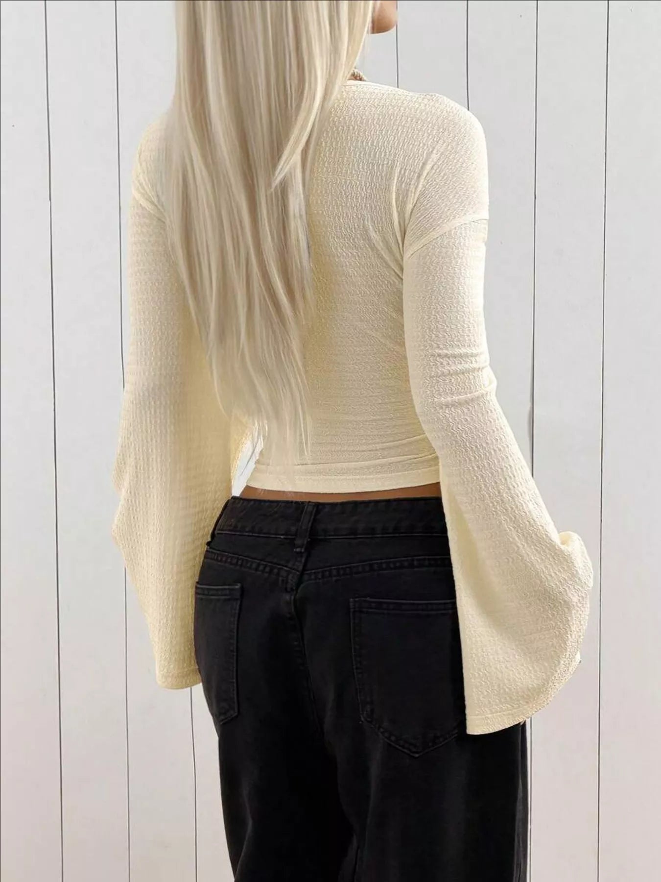 Slim Fit Flare Sleeve Top