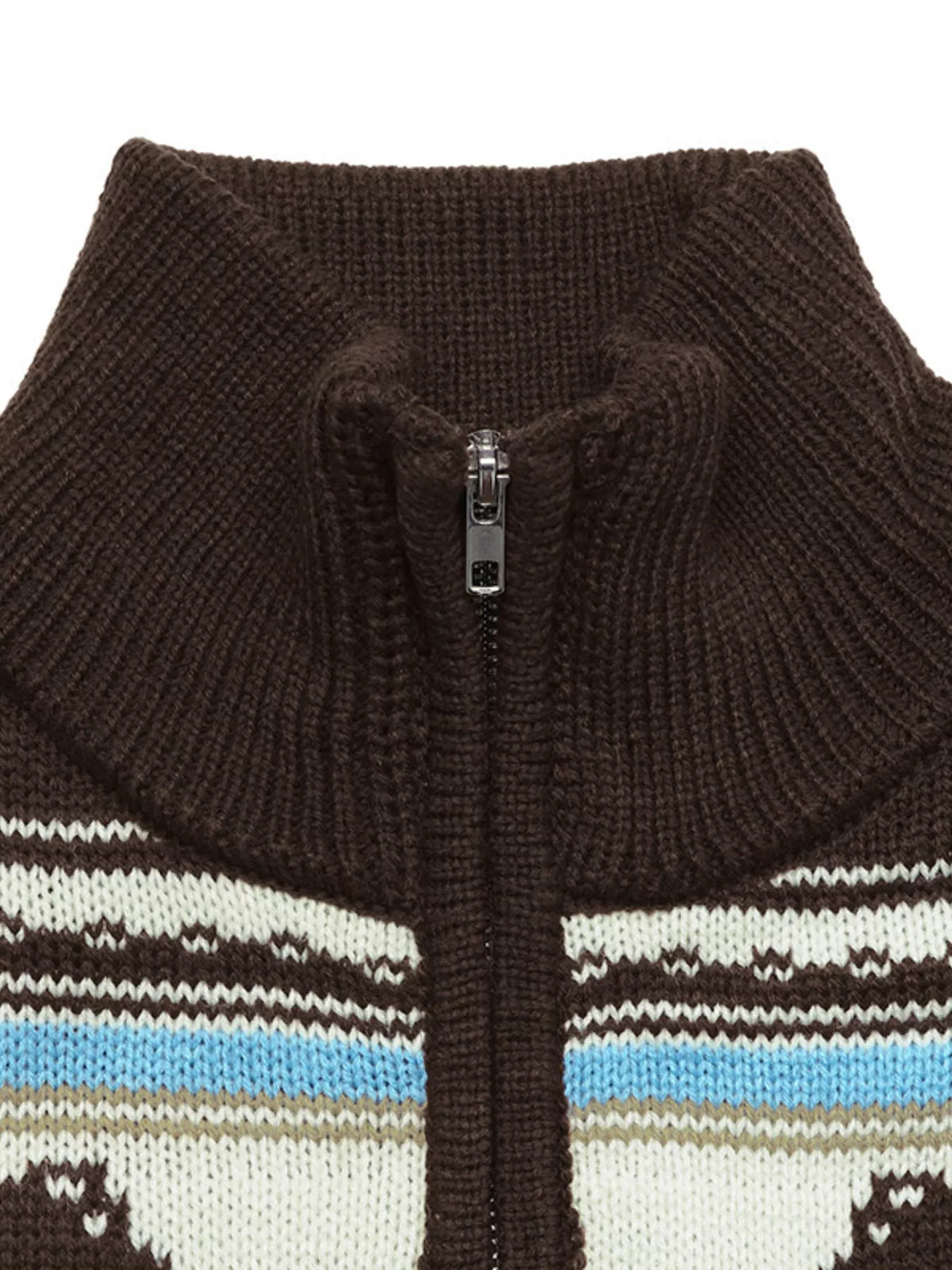Horse Zip Up Mock Neck Cardigan
