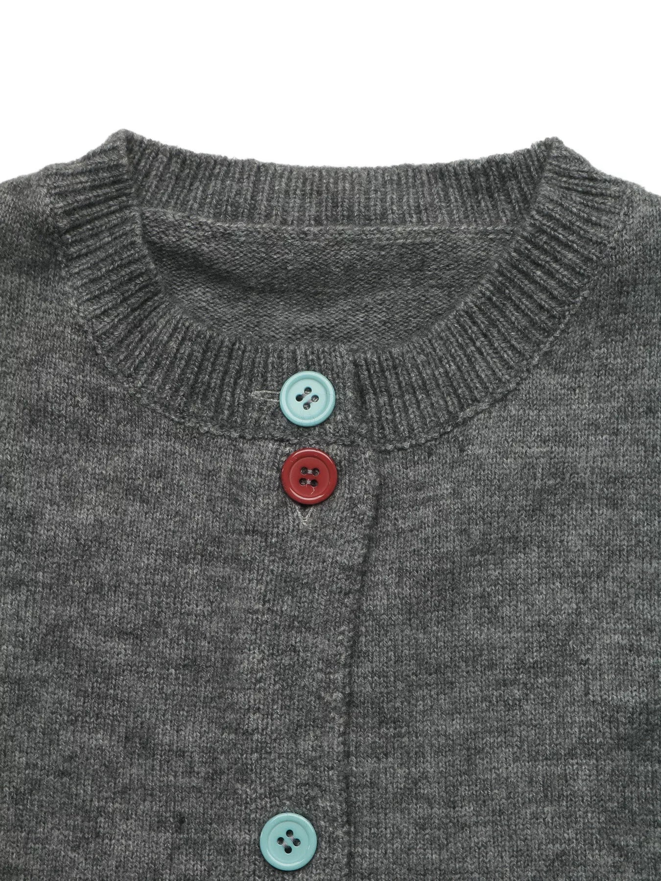 Contrast Button Long Sleeve Cardigan