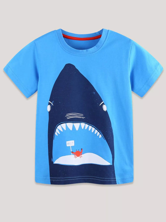 Children's Shark Graphic Short Sleeve T-Shirt