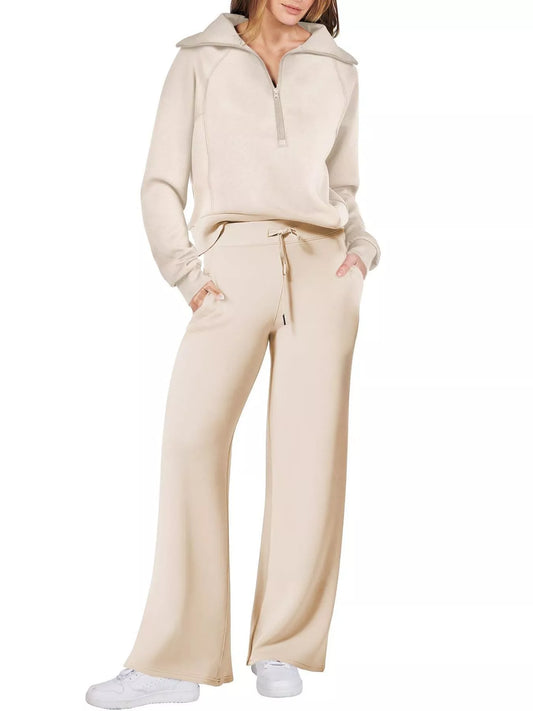 Half Zip Sweatshirt and Pants Set
