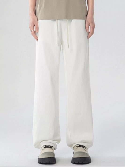 Men's Full Size Loose Fit Drawstring Linen Pants Plus Size