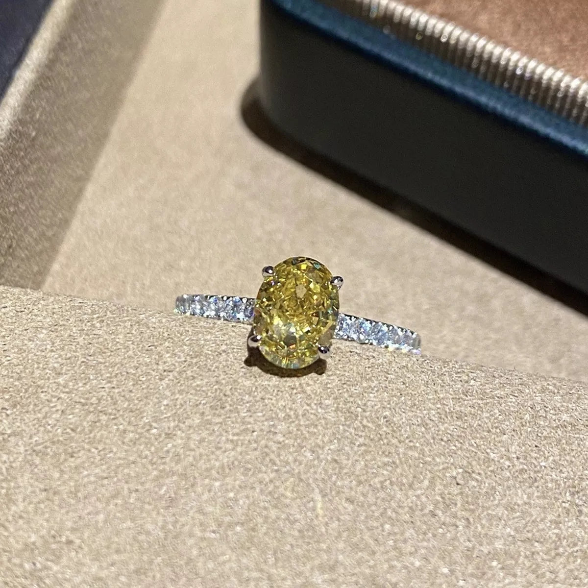 Copper Zircon Oval Ring