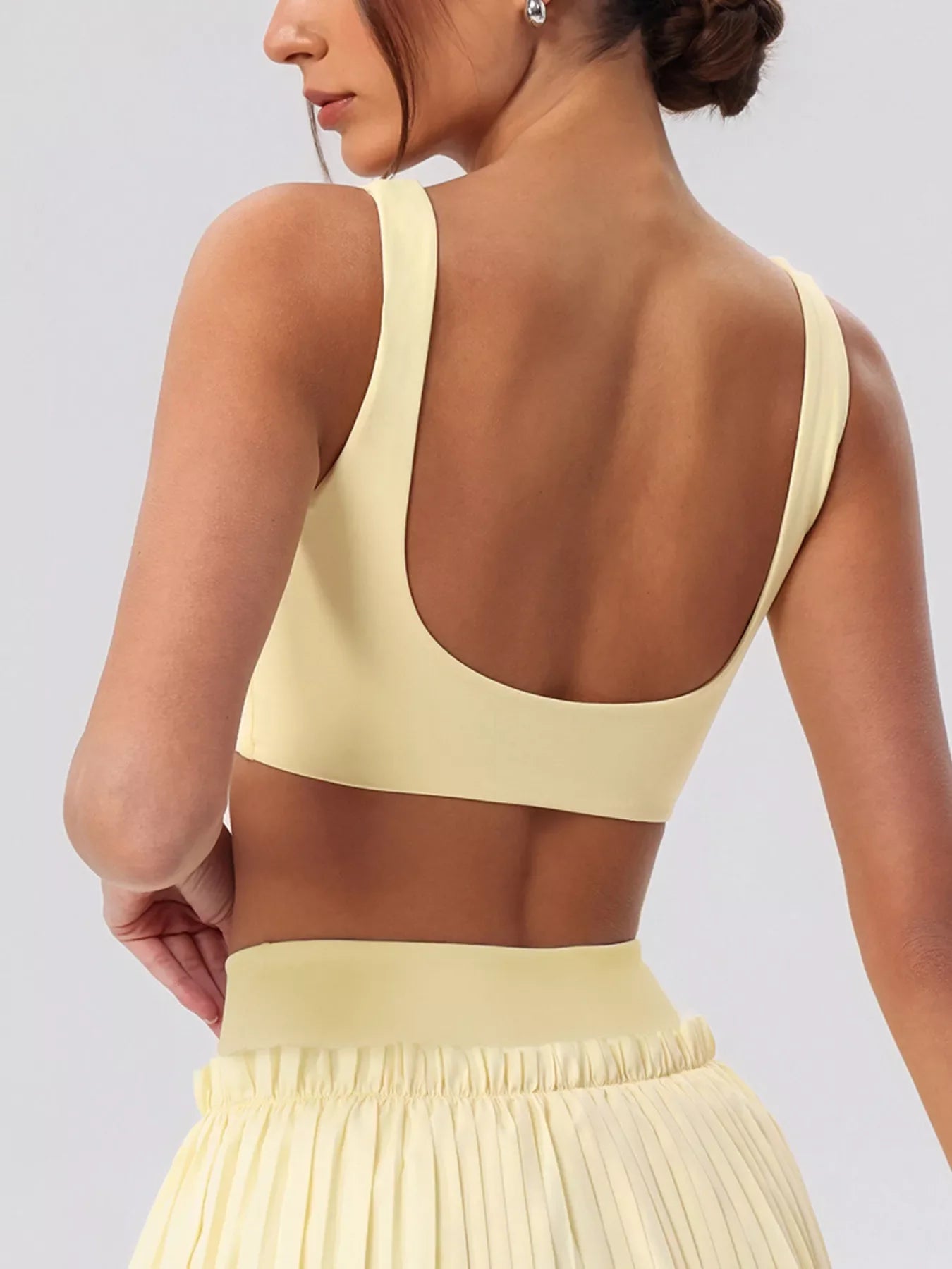 Sleeveless Top and Pleated Skirt Active Set