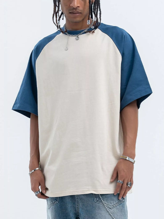 Men's Contrast Round Neck Half Sleeve T-Shirt