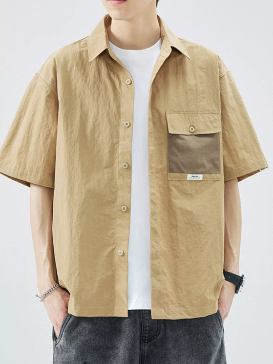 Men's Plus Size Button Up Short Sleeve Shirt